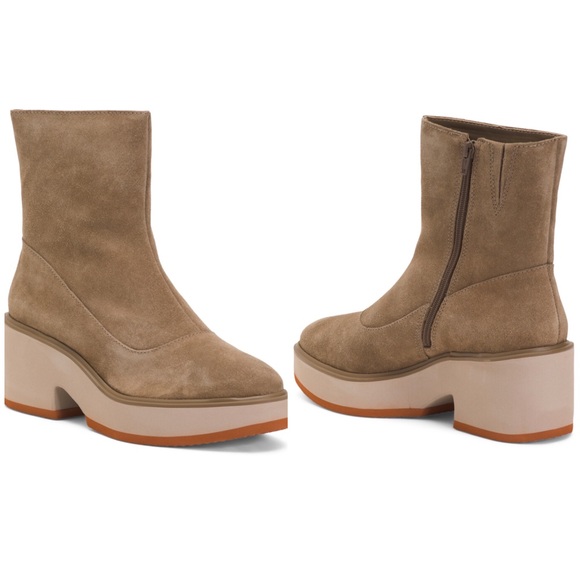 Matisse Taupe Suede Platform Ankle Boots - Picture 1 of 4
